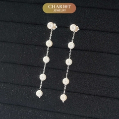 Khuyên tai bạc ECJ27 Giọt nước từ biển sâu s925 ChariotJewelry