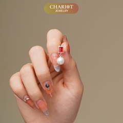 Khuyên tai bạc ECJ32 Silver Pearl Drop s925 ChariotJewelry