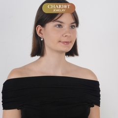 Khuyên tai bạc ECJ78 hoa sen nhỏ dịu dàng Chariot Jewelry