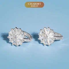 Khuyên tai bạc ECJ84 nụ hoa tỏa sáng, nổi bật Chariot Jewelry