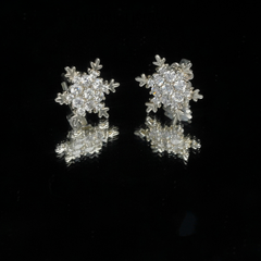 Khuyên tai bạc ECJ05 bạc 925 bông tuyết đính đá lấp lánh ChariotJewelry