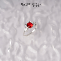 Nhẫn bạc NCJ44 925 CHARIOT họa tiết hình mèo dễ thương đính đá cao cấp ChariotJewelry