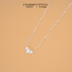 Dây chuyền bạc DCJ13 ba viên đá S925 ChariotJewelry