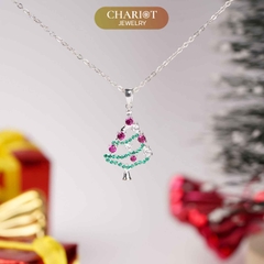 Dây chuyền bạc DCJ33 Cây thông sắc màu S925 ChariotJewelry