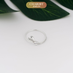 Nhẫn bạc NCJ108 họa tiết tai thỏ đính đá CZ, quà tặng ý nghĩa dành tặng sinh nhật bạn gái, ChariotJewelry