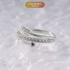 Nhẫn bạc NCJ08 Hình Mũi Tên Đính Đá Lấp Lánh Chariot Jewelry