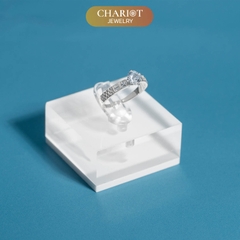 Nhẫn đôi bạc S925 nam nữ NCJ120 Square Stone, nhẫn couple bạc, quà tặng 8-3 ý nghĩa dành tặng bạn gái, ChariotJewelry