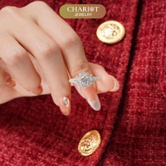Nhẫn bạc NCJ51 Bông tuyết trắng ChariotJewelry