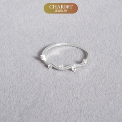Nhẫn bạc NCJ115 Glittering Wave đính đá CZ, ChariotJewelry