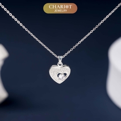 Dây chuyền bạc DCJ43 S925 Trái tim lấp lánh, quà tặng 8-3 ý nghĩa, Chariot Jewelry
