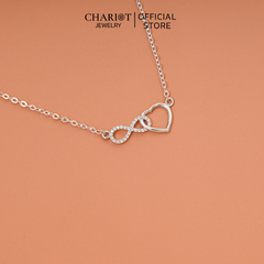 Dây chuyền bạc DCJ20  S925 Trái tim vô cực, quà tặng Valentine ý nghĩa, Chariot Jewelry