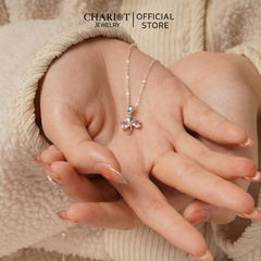 Dây chuyền DCJ67 cỏ 3 lá đính đá sắc màu bạc 925 ChariotJewelry