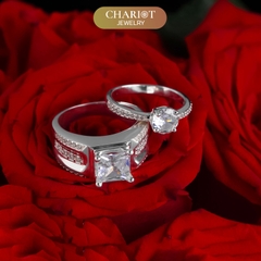 Nhẫn đôi bạc S925 nam nữ NCJ103 Tâm Giao, nhẫn couple bạc, quà tặng 8-3 ý nghĩa dành tặng bạn gái, ChariotJewelry