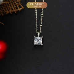 Dây chuyền bạc DCJ54 mặt đá vuông s925 ChariotJewelry