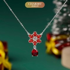Dây chuyền bạc DCJ58 hoa tuyết ruby