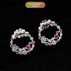 Khuyên tai bạc ECJ37 Vòng Giáng sinh s925 ChariotJewelry