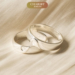 Nhẫn đôi bạc S925 nam nữ NCJ101 Heart Bond, nhẫn couple bạc, quà tặng 8-3 ý nghĩa dành tặng bạn gái, ChariotJewelry