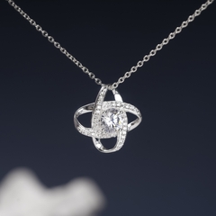 Dây chuyền bạc DCJ02 Love Knot s925 đính đá cao cấp, quà tặng Valentine, ChariotJewelry