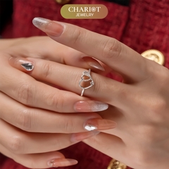 Nhẫn bạc NCJ56 Trái tim đáng yêu ChariotJewelry