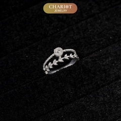 Nhẫn bạc NCJ45 Vòng nguyệt quế ChariotJewelry