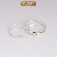 Nhẫn đôi bạc S925 nam nữ NCJ133 Soulmate, nhẫn couple bạc, quà tặng 8-3 ý nghĩa dành tặng bạn gái, ChariotJewelry