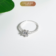 Nhẫn bạc NCJ92 Embellished đính đá CZ, quà tặng sinh nhật dành tặng bạn gái, ChariotJewelry