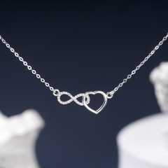 Dây chuyền bạc DCJ20  S925 Trái tim vô cực, quà tặng Valentine ý nghĩa, Chariot Jewelry