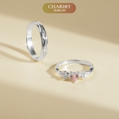 Nhẫn đôi bạc S925 nam nữ NCJ98 Infinity Love, nhẫn couple bạc, quà tặng 8-3 ý nghĩa dành tặng bạn gái, ChariotJewelry