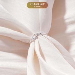 Nhẫn Bạc NCJ15 Xoắn Nhẹ Đính Đá Chariot Jewelry