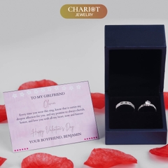Nhẫn đôi bạc S925 nam nữ NCJ120 Square Stone, nhẫn couple bạc, quà tặng Valentine ý nghĩa dành tặng bạn gái, ChariotJewelry