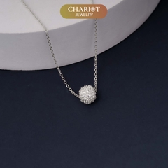 Dây chuyền bạc s925 DCJ203 đá tròn nhỏ, phong cách Hàn Quốc nhẹ nhàng, ChairotJewelry