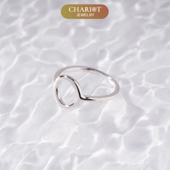 Nhẫn Bạc NCJ33 Hoạ Tiết Tròn Trơn Chariot Jewelry