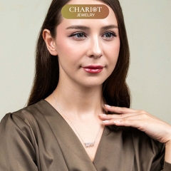 Dây chuyền DCJ72 Xoắn ốc cách điệu đính đá CZ lấp lánh bạc 925 ChariotJewelry