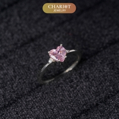 Nhẫn bạc S925 NCJ48 đính đá trái tim, quà tặng 8-3 ý nghĩa dành cho bạn gái, Chariot Jewelry