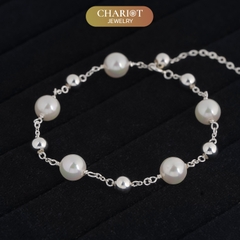 Lắc tay BCJ11 ngọc trai mix hạt tròn bạc năng động Chariot Jewelry