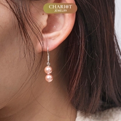 Khuyên tai nữ  ECJ09 ngọc trai nhân tạo cực sang chốt bạc 925 ChariotJewelry