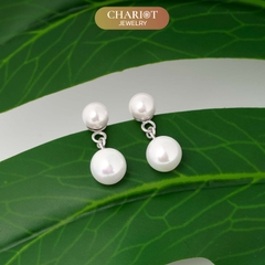 Khuyên tai nữ ECJ11 ngọc trai nhân tạo xinh xắn, dễ thương ChariotJewelry