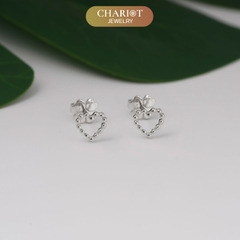 Khuyên tai bạc ECJ65 trái tim nhỏ bé ChariotJewelry