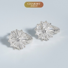 Khuyên tai bạc ECJ84 nụ hoa tỏa sáng, nổi bật Chariot Jewelry