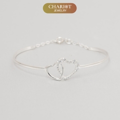 Lắc tay BCJ17 hai trái tim liên kết Chariot Jewelry