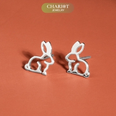 Khuyên tai bạc ECJ77 thỏ ngọc bé xinh Chariot Jewelry