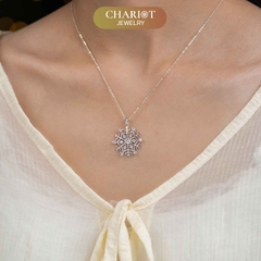 Dây chuyền bạc DCJ29 s925 Bông tuyết lấp lánh, quà tặng Valentine ý nghĩa, Chariot Jewelry