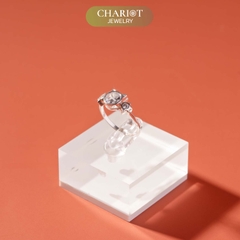 Nhẫn bạc NCJ44 925 CHARIOT họa tiết hình mèo dễ thương đính đá cao cấp ChariotJewelry