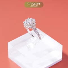 Nhẫn bạc NCJ51 Bông tuyết trắng ChariotJewelry