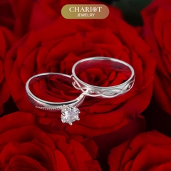 Nhẫn đôi bạc S925 nam nữ NCJ116 Destiny's Promise, nhẫn couple bạc, quà tặng 8-3 ý nghĩa dành tặng bạn gái, ChariotJewelry