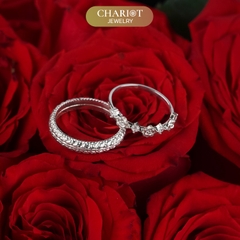 Nhẫn đôi bạc S925 nam nữ NCJ142 Blooming Love, nhẫn couple bạc, quà tặng 8-3 ý nghĩa dành tặng bạn gái, ChariotJewelry