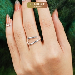 Nhẫn Bạc NCJ11 Xoắn Giọt Nước, Điều Chỉnh Độ Rộng Chariot Jewelry