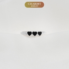 Nhẫn Bạc NCJ04 3 Lớp Kết Hạt Đính Đá Chariot Jewelry