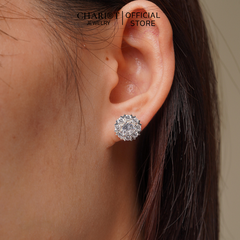 Khuyên tai bạc ECJ15 bạc 925 đính đá siêu xinh ChariotJewelry