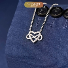 Dây chuyền bạc DCJ45 S925 trái tim vô cực đính đá lấp lánh, quà tặng Valentine ý nghĩa, Chariot Jewelry